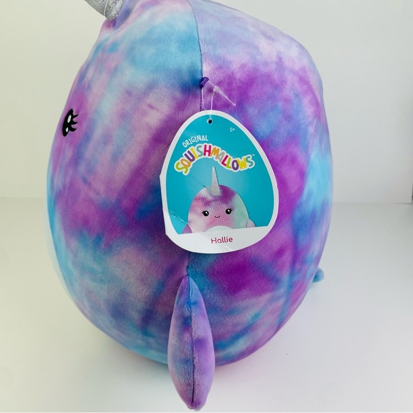 SOLD Squishmallow Hallie The Narwhal 12” Pink & Blue Tie Dye 2021 Retired NWT - Picture 6 of 10